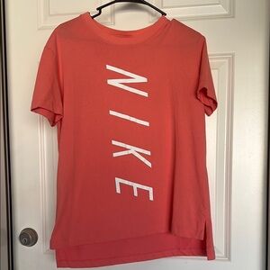 Nike Coral Tee with Vertical White Logo